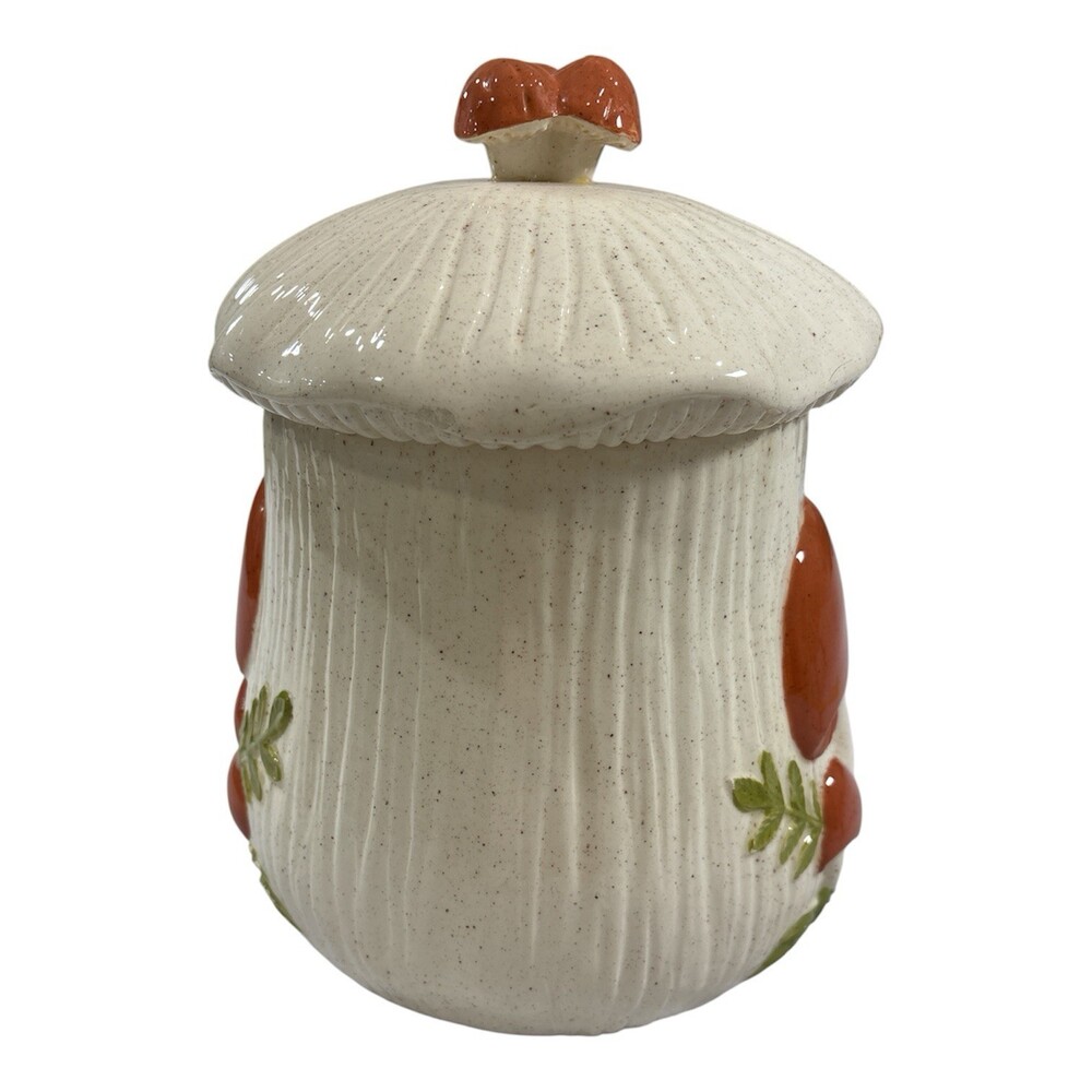 Vtg Arnel's Ceramic Mushroom Lidded Kitchen Jar / Canister -11”Including Lid - Picture 2 of 14